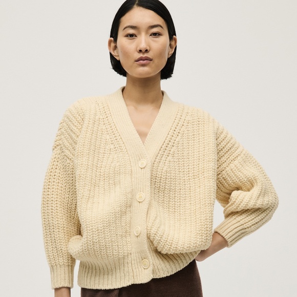 babaa cardigan no19 natural wool